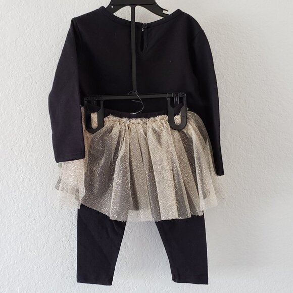NWT BCGB Girls 2-piece (Glittery Graphic Top and Tulle Skirt Leggings)- Size 18M - Picture 5 of 6